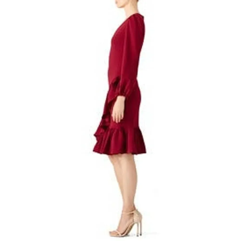 ALEXIA ADMOR Red Ruffle Dress SMALL - Picture 3 of 4